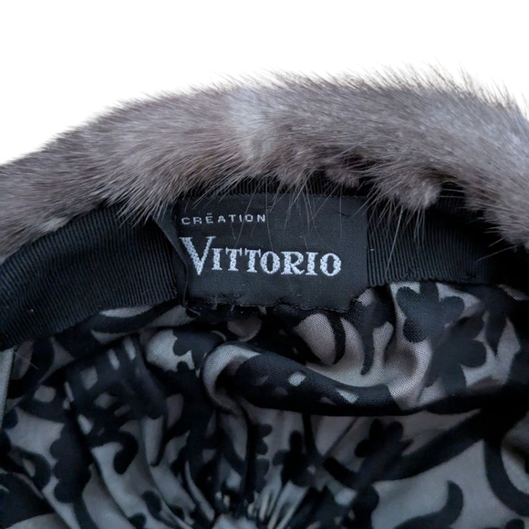 Vintage Creation Vittorio Mink Fur Lined Hat Brown Tan - Picture 7 of 7